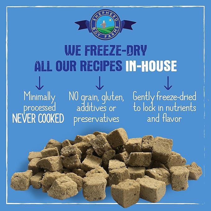 Freeze Dried Raw Dog Food, Rabbit Recipe, All Natural, No Synthetics, Made in USA with Goat's Milk & Organic Produce, High Protein, Complete Meal (14oz)