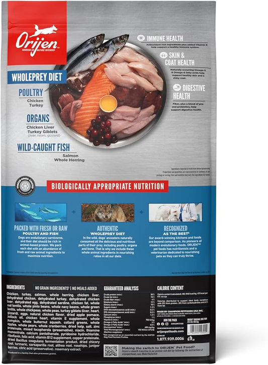 ORIJEN Grain Free High Protein Dry Dog Food Original Recipe 23.5lb Bag