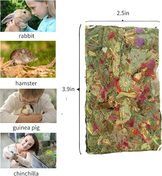 Bunny Toys 20 Pieces Chew Toys Teether Totoro Dutch Pig Guinea Pig with Flower Timothy Grass Snack (Large)