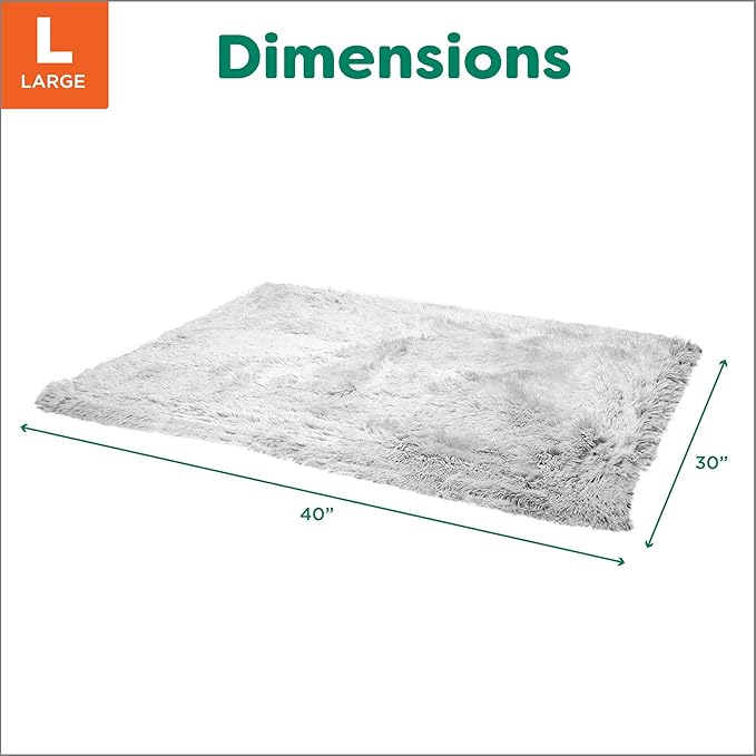 Furhaven Waterproof Throw Blanket for Dogs & Indoor Cats, Washable - Shaggy Plush Calming Long Faux Fur & Velvet Dog Blanket - Mist Gray, Large