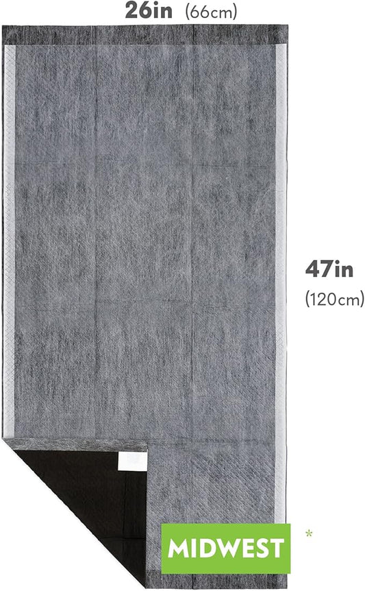 Paw Inspired Disposable Guinea Pig Cage Liners | Bamboo Charcoal Odor Controlling | Super Absorbent Liners Pee Pads for Ferrets, Rabbits, Hamsters, and Small Animals (47" x 26" (Midwest), 8 Count)