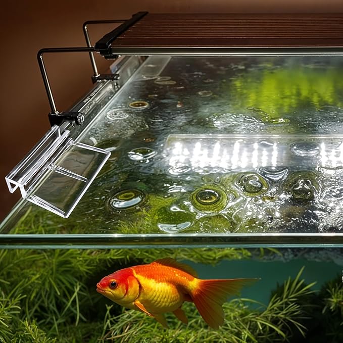 10Pcs Acrylic Aquarium Cover Clips, 6mm Clear Fish Tank Lid Holder for Rimless Aquarium Top Cover, Lids Hood Support Holder Glass Fish Tank Top Clip