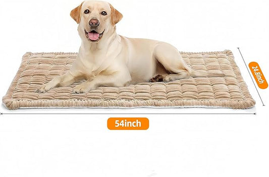 Dog Car Seat Cover for Back Seat, Plaid Backseat Pet Bed Mat, Non-Slip Travel Dog Bed for Backseat Extenders, 24.8" x 54", Coffee