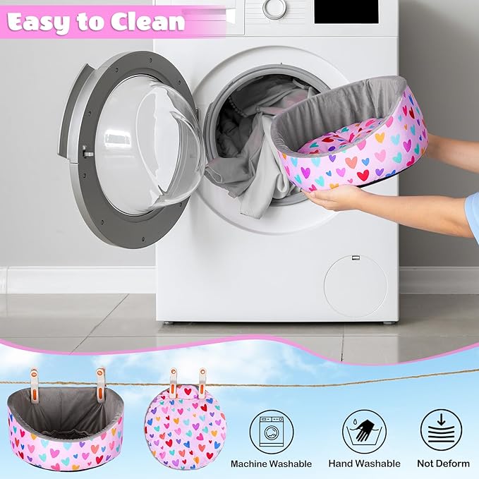 Glittme Guinea Pig Bed Soft Rabbit Beds with Thick Removable Mat Bunny Beds Machine Washable Guinea Pigs Accessories Cozy Guinea Pigs House for Rabbit, Ferret, Round Cuddler Cup Bed