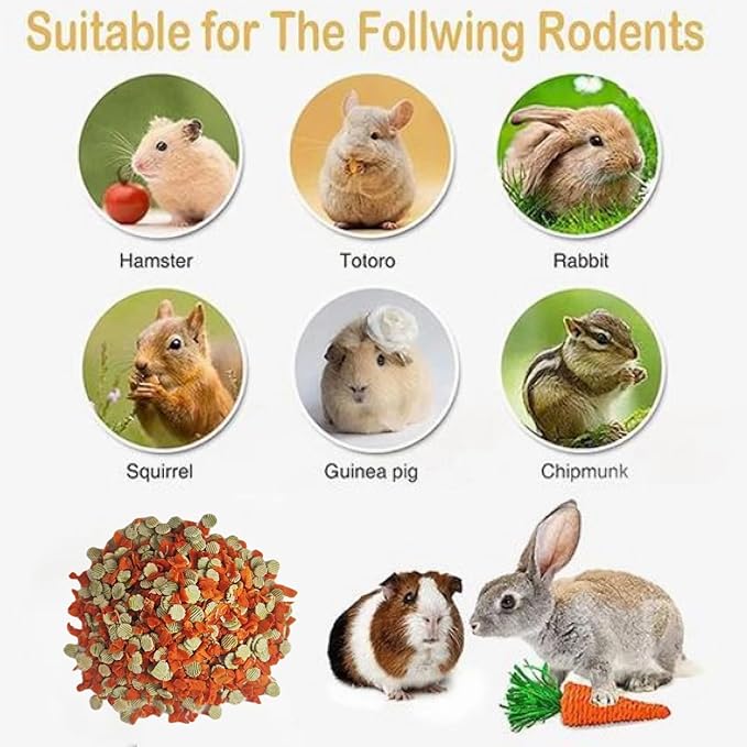 Rabbit Food - Carrot and Pea Flakes, Suitable Snacks for Rabbits, Chinchillas, Guinea Pigs, Hamsters and Other Small Herbivores (1.5 lb (Pack of 1))