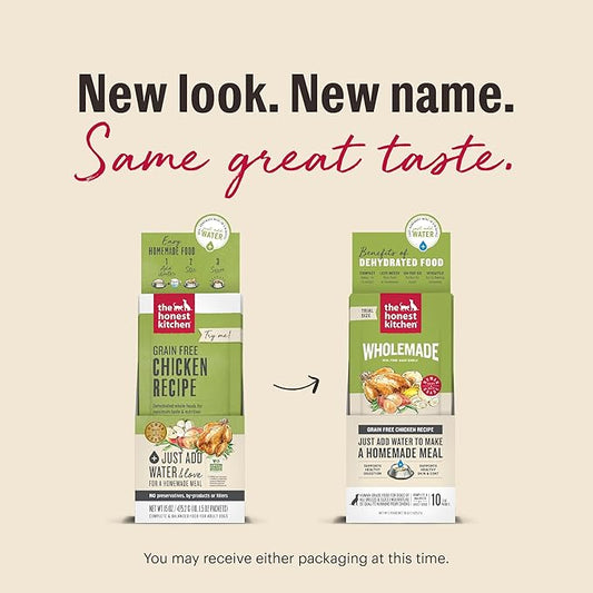 The Honest Kitchen Human Grade Wholemade™ Dehydrated Grain Free Chicken Dog Food, 1.5 oz x10