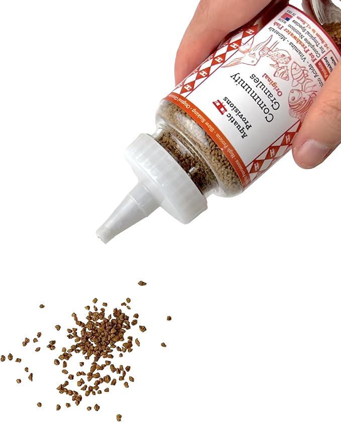 Community Fish Food Granules 3.17 oz, High Protein Slow Sinking Original Size Granules