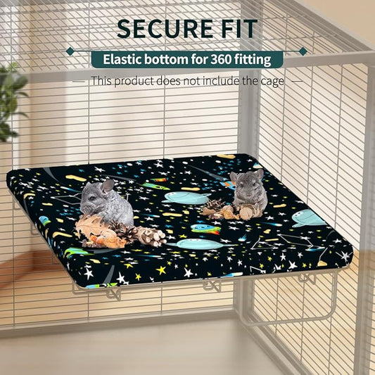 YKD Ferret Cage Liners for Ferret Nation & Critter Nation Cages, Waterproof Chinchilla Cage Accessories, Washable Bedding, for Ferrets, Chinchillas, Rats, Fancy Rat, Small Furry Pet (Shelf Liner)