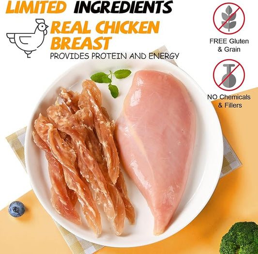 ASMPET Chicken Jerky Dog Treats Chews, Made with 100% Real Chicken Breast (10.6 oz)