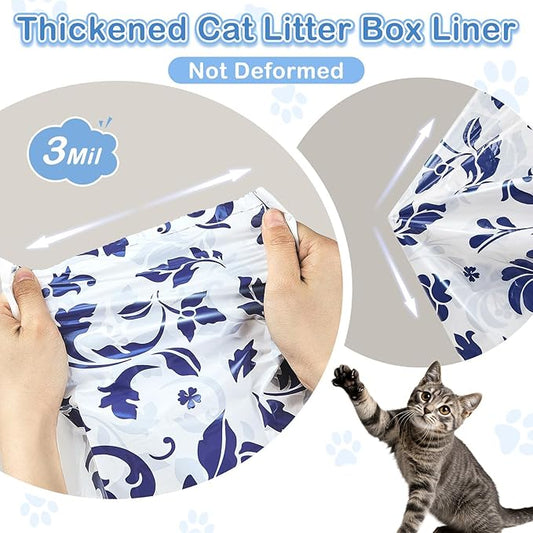Unicorn Catcher 30 Pack Cat Litter Bags 36" x 19" Large Litter Box Liners Tear-Resistant with Drawstring for Easy Access Cat Litter Liners for Litter Boxes Under 36in Total Size