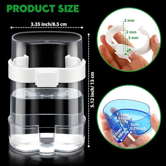 Yaomiao 4 Pcs No Mess Bird Feeders Automatic Parrot Water Dispenser Clear Quail Feeder and Watered Cage Accessories for Small and Medium Parrot Cockatiel Canary(Water Dispenser,Multicolor)
