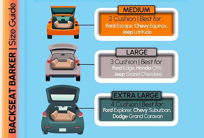 Barker Beds Orthopedic Dog Bed for SUV (Medium, Charcoal) - Memory Foam Travel Mattress for Medium Dogs - Machine Washable Cover & Headrest - Joint Support - Made in USA