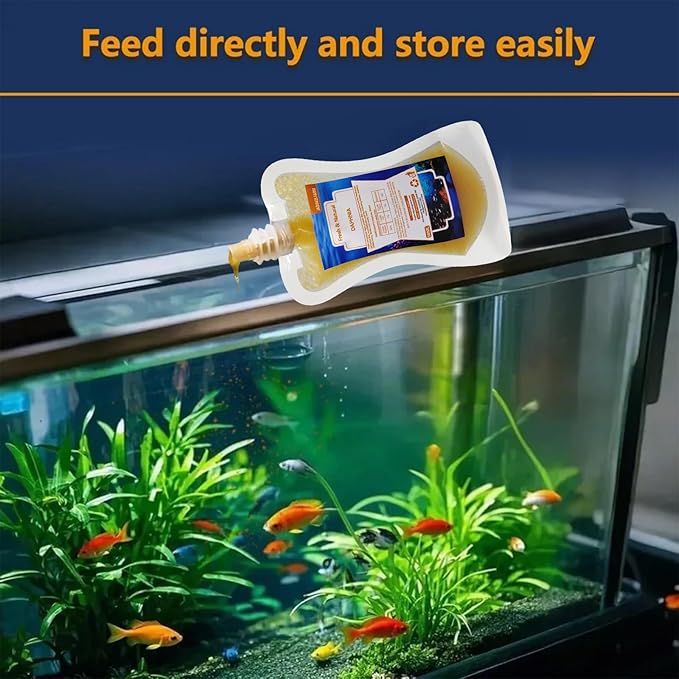 Brine Shrimp Fish Food, Ready to Use Aquarium Fish Food, Non-Living Instant Baby brine Shrimp, Food for Betta Saltwater Marine Freshwater Fish (Daphnia)