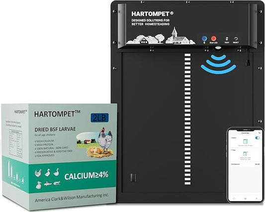 HARTOMPET Better Than Dried Mealworms for Chickens 2 lbs - 85X More Calcium Than Meal Worms - Non-GMO Chicken Feed Additive & Molting Supplement - BSFL Treats for Hens, Ducks, Wild Birds