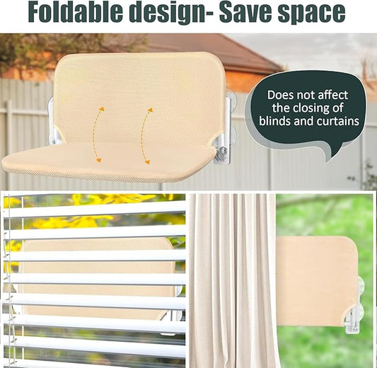 Sunhoo 2PCS Cat Window Hammock Perch Cordless Window Sill Seat Bed Foldable Kitty Lounger Indoor Cats Shelf Stable Upgraded Suction Cup Easy Assembly 20.5 * 11.8in Hold Up to 55lbs (Beige, M)