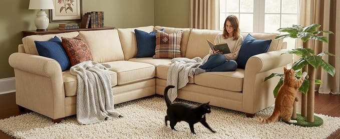 31.5Inch Cat Scratching Post,Cat Scratcher Tree with 3 Scratching Poles & 2 Interactive Dangling Balls,Cats Scratching Posts for Indoor Kitten & Adult Cats