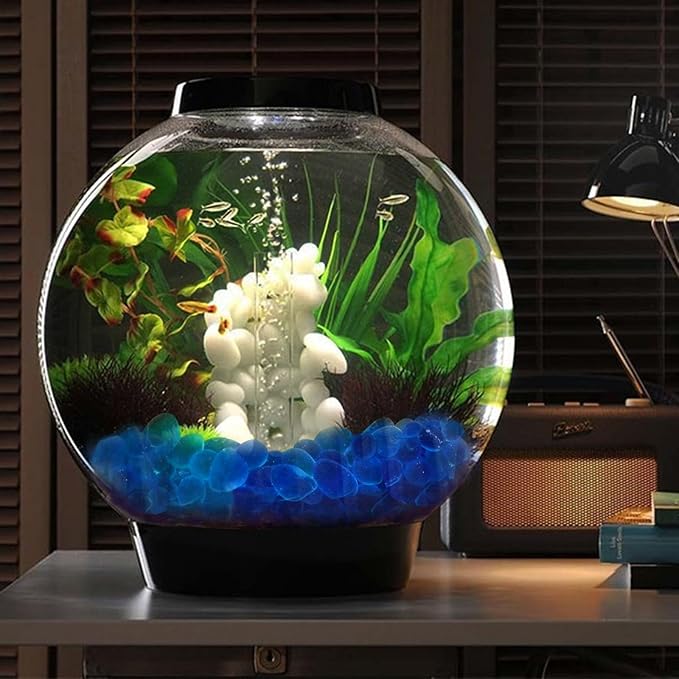 QEQEKAKA Sea Glass Stones for Crafts About 1LB (405g/14.28oz) Blue Glass Pebbles Gemstones Bulk for Beaching Wedding DIY Decoration Aquarium Turtle Tank Vase Filler (Lake Blue)