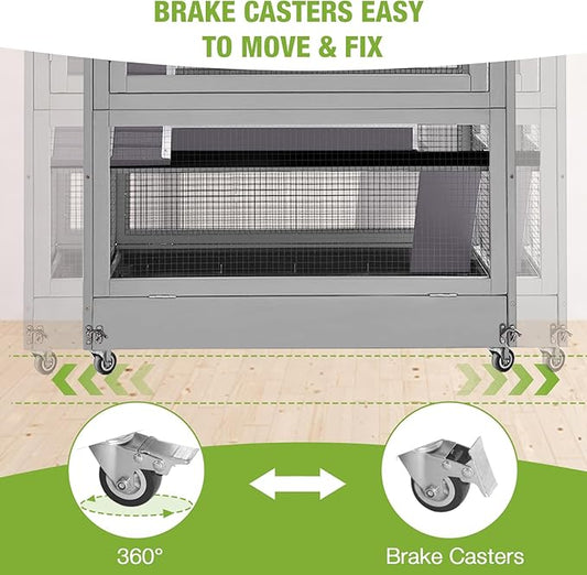 GUTINNEEN Large Chinchilla Cage, 4 Levels Ferret Cage - Large Critter Nation Hutch with Chew-Proof Aluminium Edge & PVC Layer, Brake Wheels Moveable - for Hamster, Rat, Gerbil