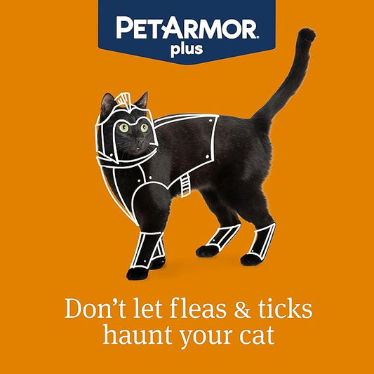 PetArmor Plus Flea and Tick Prevention for Cats, Cat Flea and Tick Treatment, 12 Doses, Waterproof Topical, Fast Acting, Cats Over 1.5 lbs