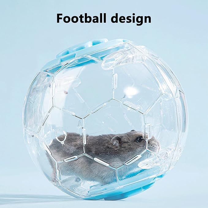 Hamster Ball 5.9 Inch – Dwarf Hamster Running Ball, Small Hamster Exercise Ball with Football Design and Four Metal Screws (5.9in)