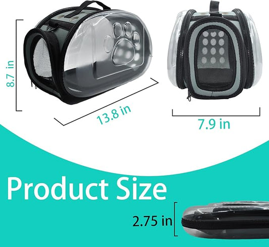 Carrier Bag for Guinea Pig,Portable Small Animal Carriers Pouch,Outgoing Rabbit Travel Carrying Case with 10PCS Disposable Underpads Breathable & Transparent for Hamster Bird Squirrel