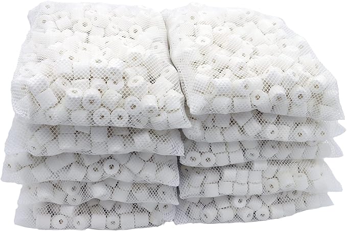 JIHAQUA Aquarium Bio Ceramic Rings 10 lbs Filter Media for Pond Fish Tank Canister Filter