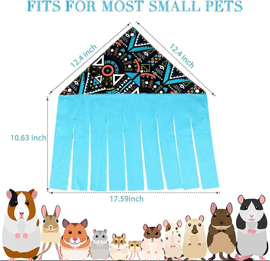 Shappy 2 Pcs Guinea Pig Hideout Hideaway Corner Fleece Toys Cage Accessories Cute Ferret Hammock for Ferrets Chinchillas Hedgehogs Small Pets(Dots Pattern)