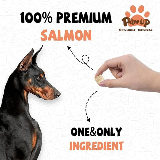 Freeze Dried Salmon Dog Treats, Single Ingredient Raw Dog Food Toppers, Healthy Training Treats for Dogs,3.8 oz