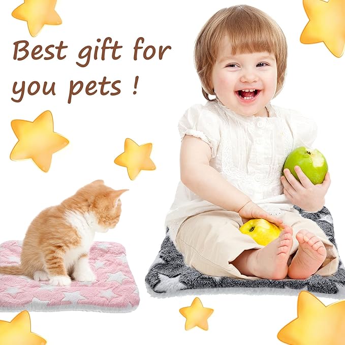 Jetec 4 Pcs Guinea Pig Pee Pads Washable 10 x 11 Inch Guinea Pig Bed Pads Plush Small Animal Beds for Indoor Rabbit Hamster Squirrel Hedgehog Chinchilla Ferret