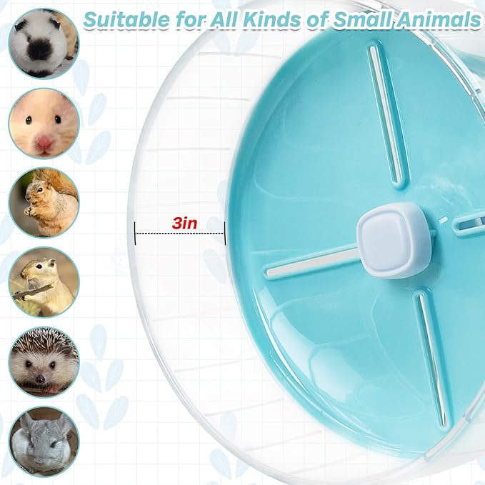 kathson Hamster Exercise Wheel 7.87 in Silent Spinning Running Wheels with Stand for Hamsters, Gerbils, Mice and Other Small Pets (Blue)
