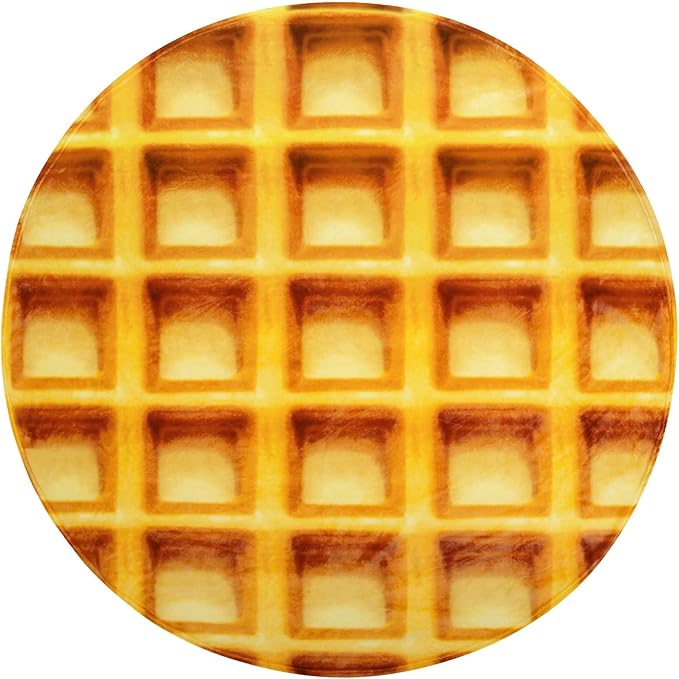 mermaker Waffles Blanket 60 inches for Adult Kids, Realistic Waffles Throw Blanket Funny Gifts for Women Men Teen Boy Girl, 285 GSM Soft Flannel Food Wrap Blanket for Christmas Birthday Gifts-Orange