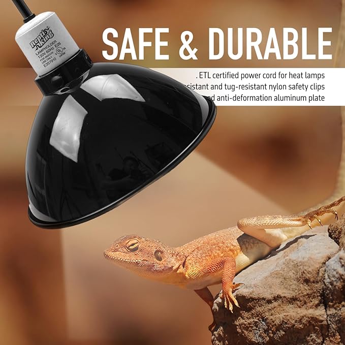 Reptile Light Fixture, 8.5'' Reptile Dome for Reptile Light/Heat Lamp/Ceramic Heat Emitter, 1-Pack 8.5 Inch Standard Light Dome