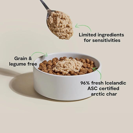 Open Farm, Canned Dog Food Topper, Silky Mousse Made with 96% Responsibly Sourced Icelandic Fish, Grain & Legume Free, Arctic Char Recipe, 4.59oz Cans (Pack of 12)