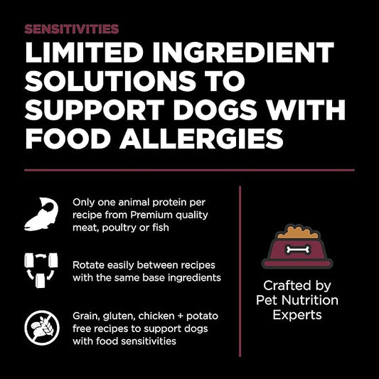 Go! Solutions Sensitivities Limited Ingredients, Grain-Free Dry Dog Food, Lamb Recipe for Sensitive Stomach, 12 lb Bag