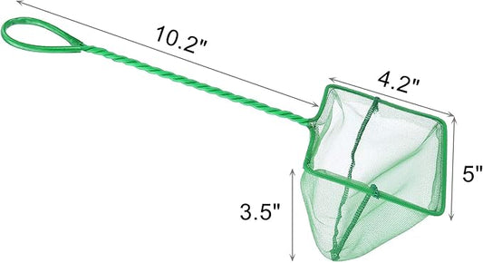 2 Pcs Aquarium Fish Net, 5 inches Fine Mesh Quick Catch Fish Net for Fish Tank Betta Fishing Net