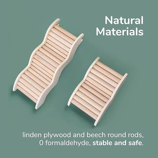 Hamster Ladder Bridge - Wooden Hamster Climbing Toy for Cage Decor and Accessories, Ideal for Hamsters, Gerbils, Mice, and Small Animals(Small-6.3")