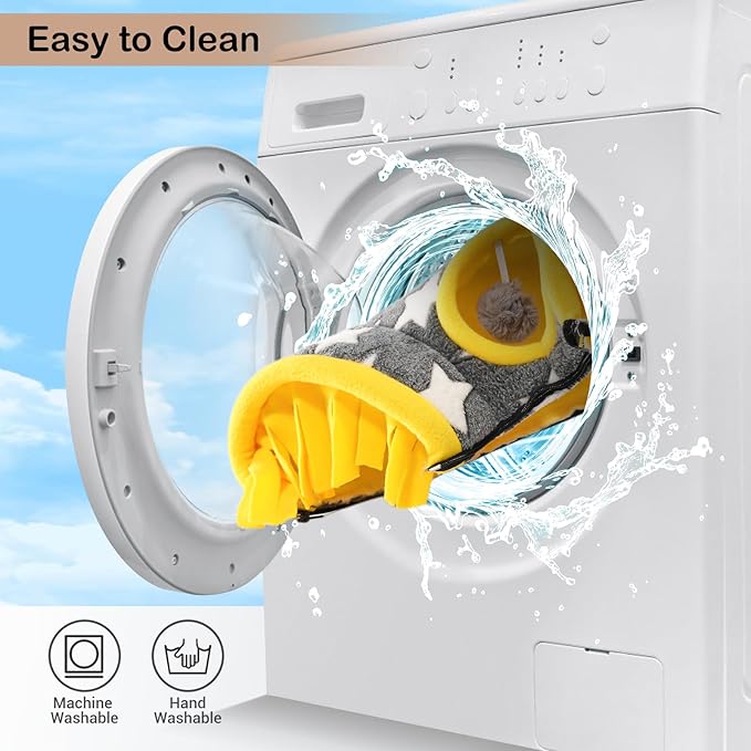 Avont Guinea Pig Hideout Tunnel, Small Animal Hideaway Play Tube Toys with Curtains, Soft Sleeping Bed House for Dwarf Rabbits Chinchillas Hamsters Hedgehogs Ferrets Bearded Dragons and Rats -Star