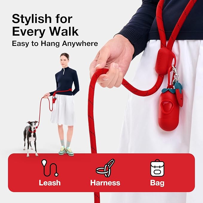 VETRESKA Strawberry Scented Dog Poop Bags, Leak Proof, Extra Thick and Large Pet Waste Bags for Dogs Walking and Cat Litter, 36 Refill Rolls, 540 Bags, Red