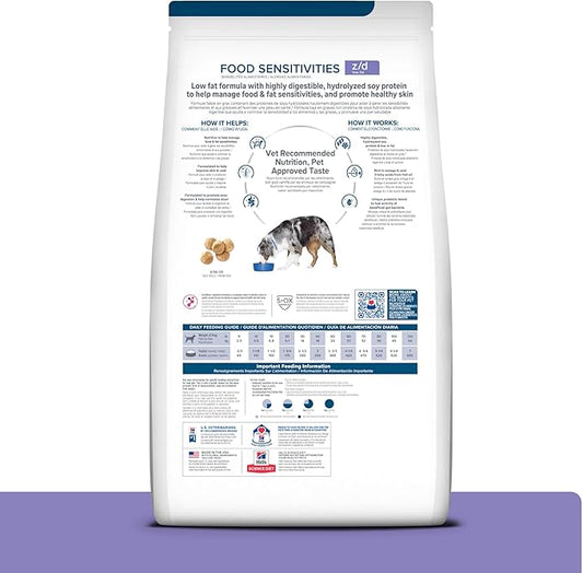 Hill's Prescription Diet z/d Low Fat Dry Dog Food, Hydrolyzed Soy Recipe, 25 lb. Bag