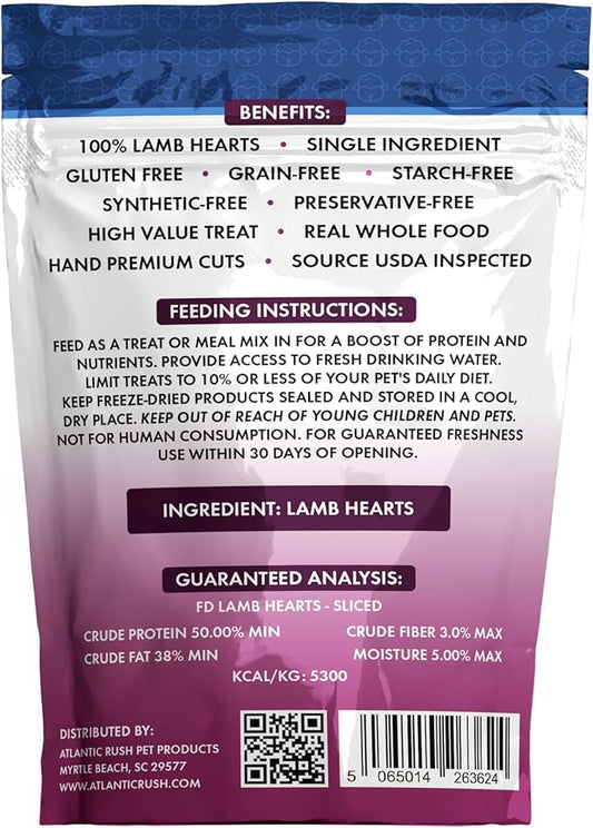 Atlantic Rush Freeze Dried Small Pet Treats - Resealable Bag of Turkey Heart Treats for Ferrets - Ferret Snacks - Single Ingredient Ferret Food with No Preservatives Or Fillers- Small Animals Treats