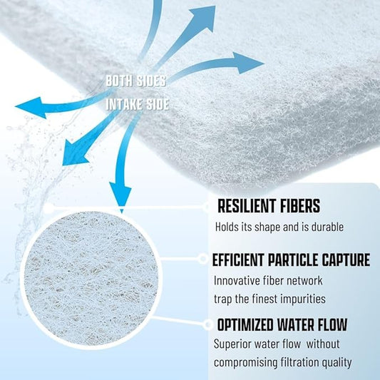 Premium Aquarium Filter Media Pad - Cut-to-Fit Roll, Fresh and Saltwater Safe, Blue & Dye-Free Options, Made in USA (Dye Free, 12"x144" (12 ft) x 0.75")