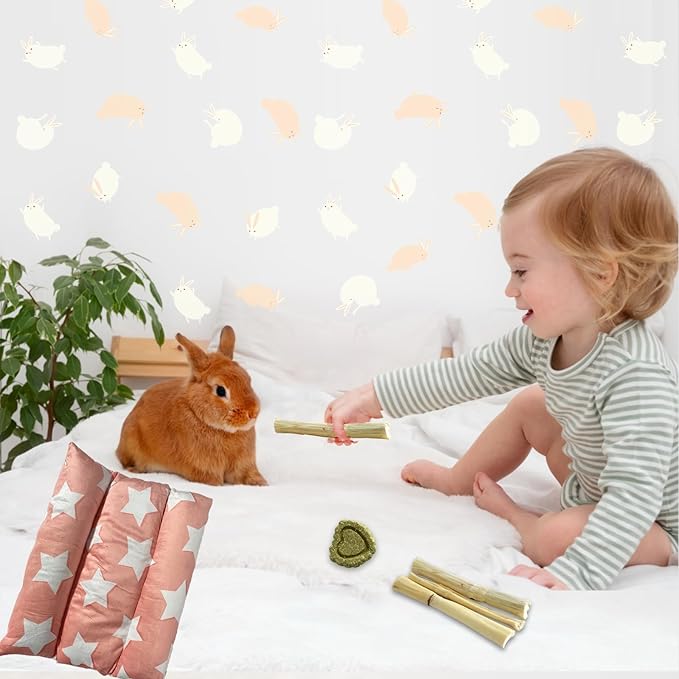 16.5 X 18in Removable and Washable Soft Rabbit Concave Bed, Thickened and Softer Bunny Bed, Double-Sided Plush for Small Animals Indoor (Beige)