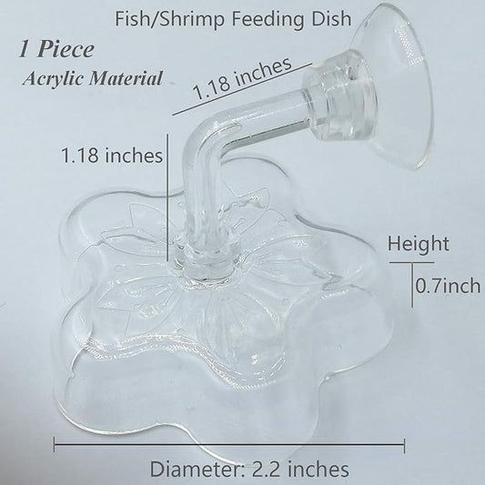 Aquarium Shrimp/Small Fish Feeding Dish Feeder Dish, Acrylic Material, Mini Size (Sakura Shaped)