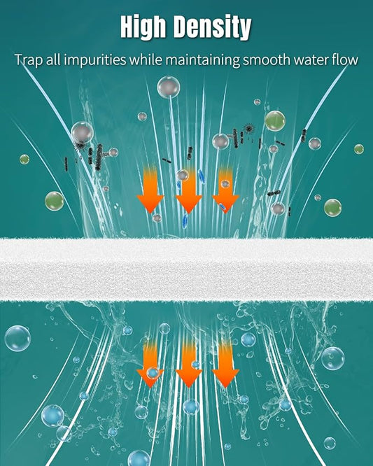 Pawfly 79 x 12 Inch White Cuttable Aquarium Filter Pad, 2 Inch Thick High Density Filter Media Roll for Freshwater Saltwater Fish Tanks & Small Ponds, Aquarium Filter Floss Roll for Fish Tank Filters