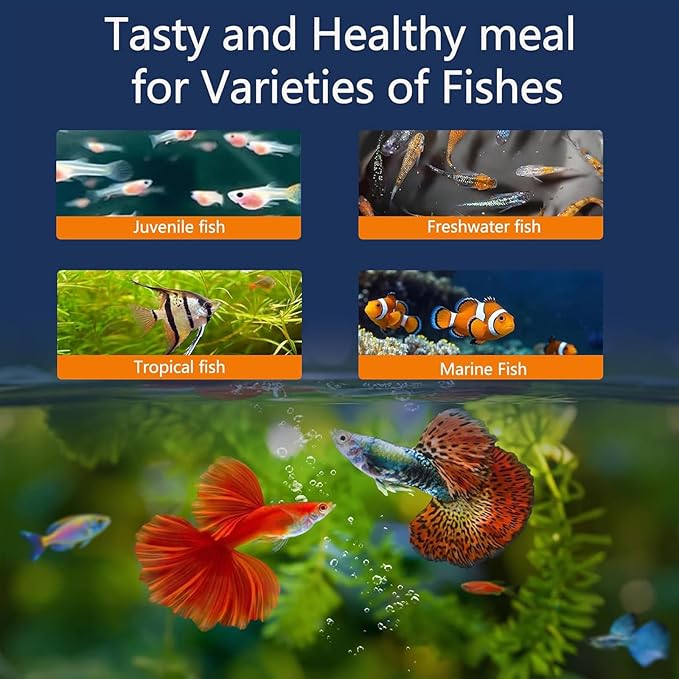 Brine Shrimp Fish Food, Ready to Use Aquarium Fish Food, Non-Living Instant Baby brine Shrimp, Food for Betta Saltwater Marine Freshwater Fish (Daphnia)