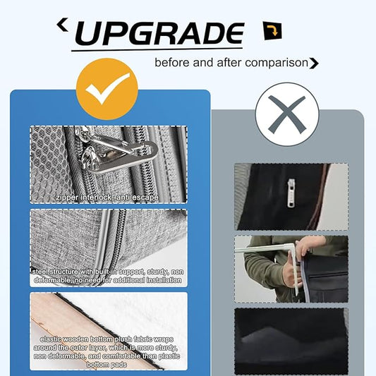 Suertree Cat Carrier for 2 Cats, Pet Travel Carrier for Cats and Small Dogs Up to 45 Lbs, Bowls, and Locking Zippers