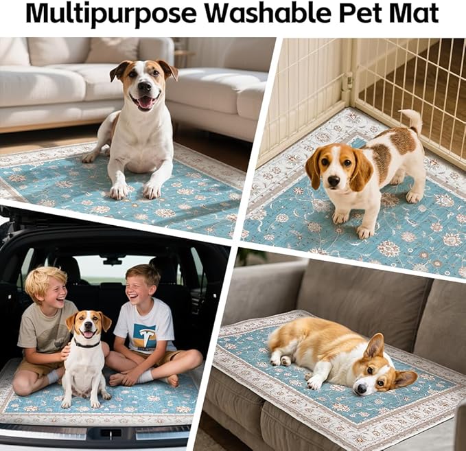 Washable Pee Pads for Dogs, 2 Pack Reusable Puppy Training Pads 32"x48" Super Absorbent Dog Pee Pad Waterproof Dog Training Pads, Non-Slip Potty Pads, Whelping Pads