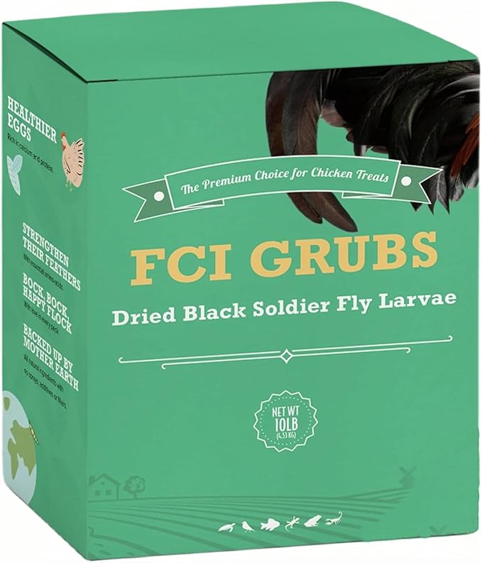 High Calcium, Non-GMO, 10LB Dried Black Soldier Fly Larvae for Chickens, 60-100X More Calcium Than Mealworms,Treat for Laying Hen, Ducks, Wild Birds,Turtles