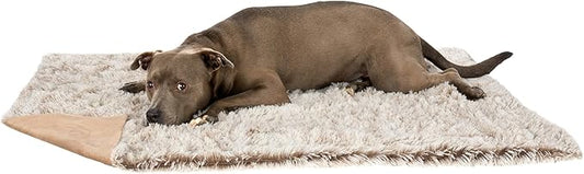 Furhaven Waterproof Throw Blanket for Dogs & Indoor Cats, Washable - Shaggy Plush Calming Long Faux Fur & Velvet Dog Blanket - Driftwood, Large