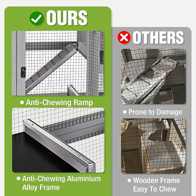 Large Ferret Cage, Chinchilla Cage with 5 Levels, Wooden Guinea Pig Cages with Wheels, Small Animal Cages with Ramp, Hideout, Pull Out Tray, for Rat, Hamster, Hedgehog